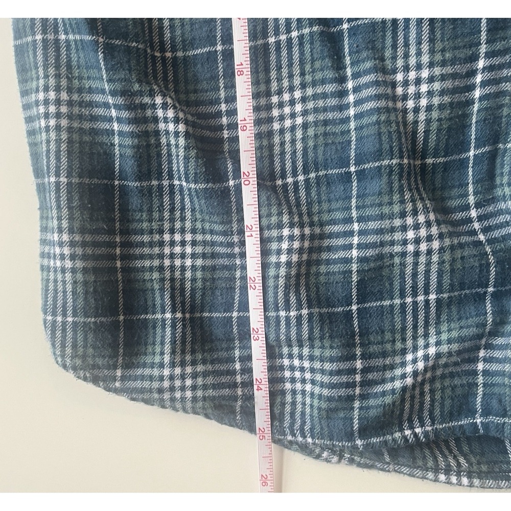 dip Women's‎ Size L Blue White Plaid Button Up 100% Organic Cotton Long Sleeve - Picture 7 of 7